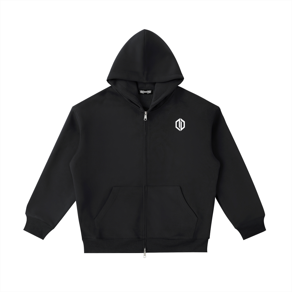 Essential Heavyweight Pocket Hoodie (crest zip up)